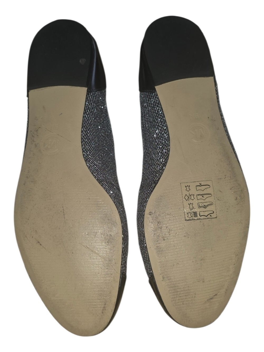 Michael Michael Kors Shala Ballet Gunmetal Glitter Size 9 US - Picture 3 of 7